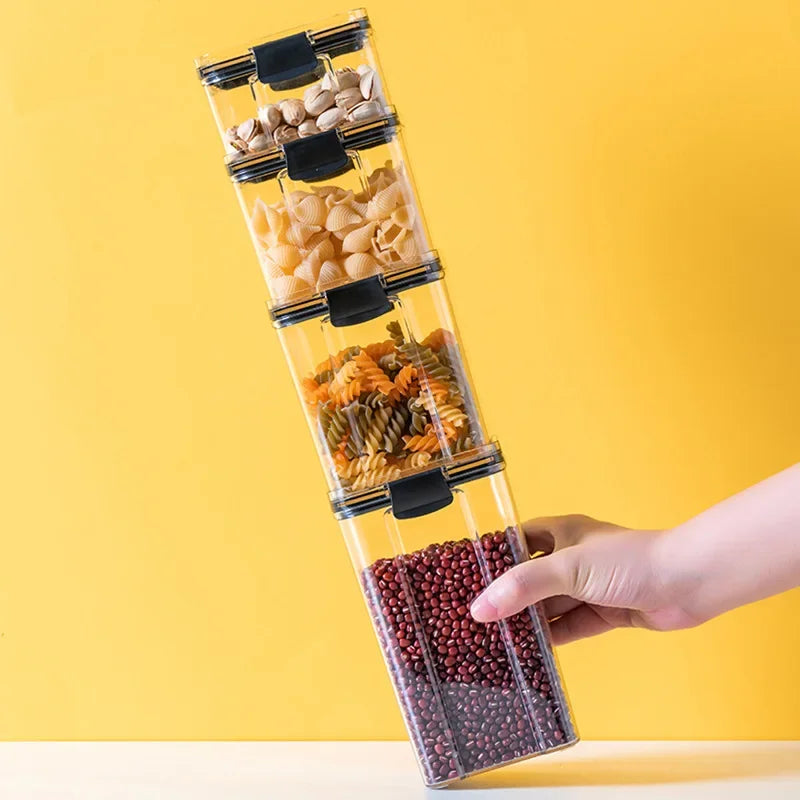 Afralia™ Kitchen Storage Food Container Cereal Organizer Breadbasket Plastic Order