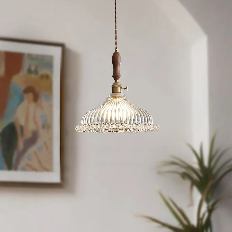 Afralia™ Clear Glass LED Hanging Lamp French Style Pendant Light for Home Decor