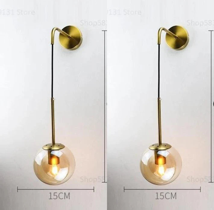 Afralia™ Glass Ball Wall Lamp - Nordic Retro LED Lighting Fixture