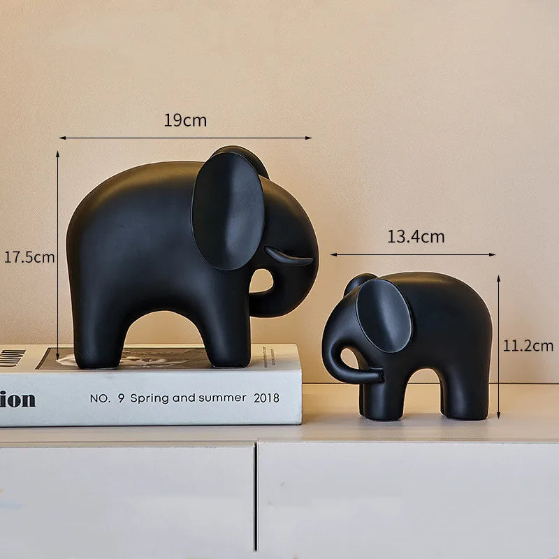 Afralia™ Elephant Resin Statue - Nordic Style Home Office Decor Sculpture