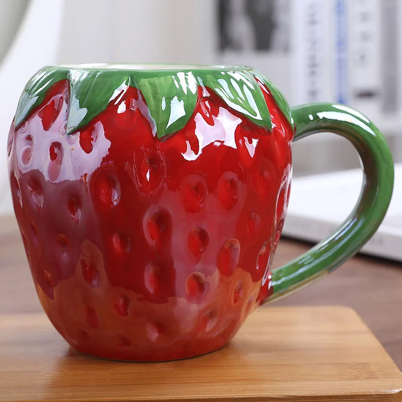 Afralia™ Colorful Fruit Ceramic Cup for Kids, Breakfast Milk Coffee Mug