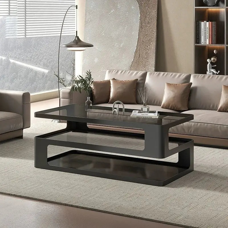Afralia™ Luxury Glass Coffee Table Nordic Design for Bedroom and Living Room