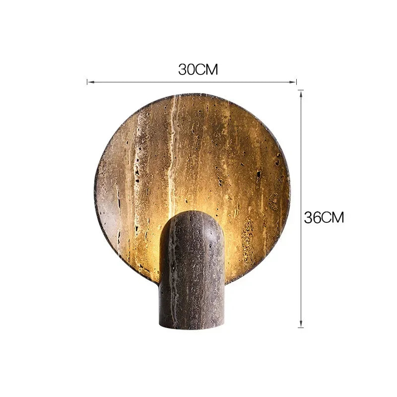 Afralia™ Dark Travertine Rock LED Resin Table Lamp - Modern Minimalist Home Decor