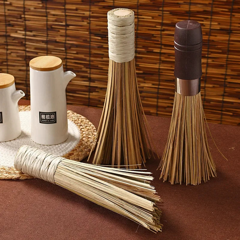 Afralia™ Bamboo Kitchen Pot Brush with Long Handle for Green Cleaning