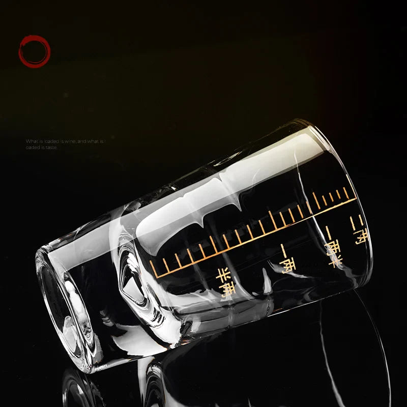 Afralia™ Glass Spirit Set - Graduated Line Brandy Cups, Transparent Liquor Drinking Glasses