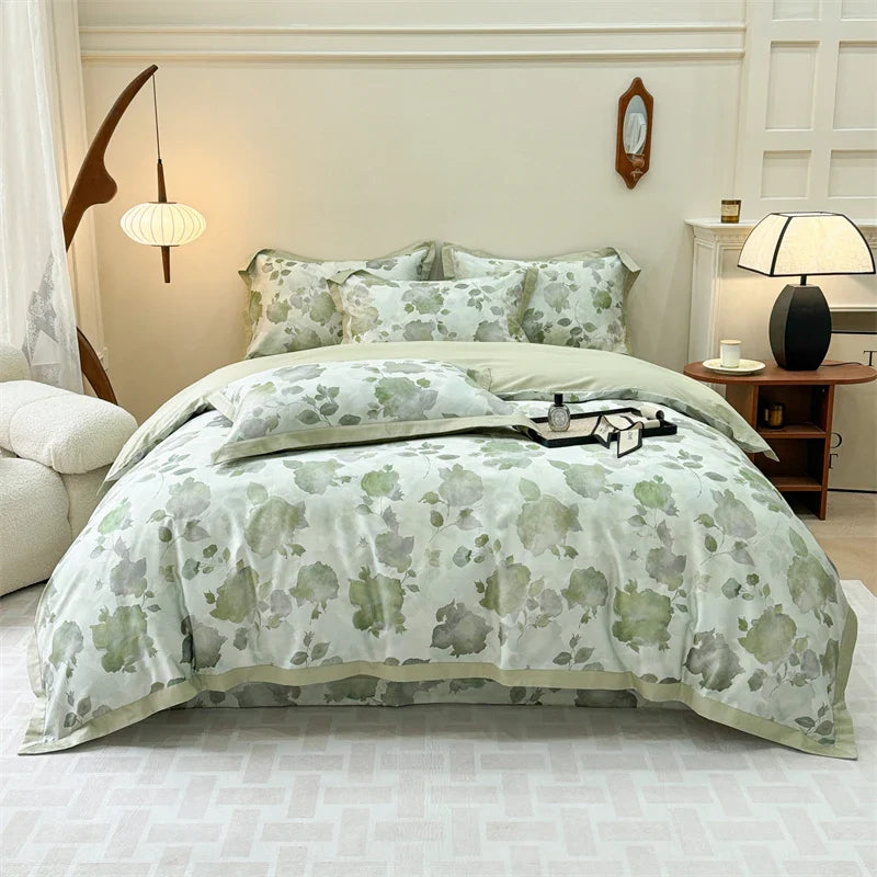 Afralia™ Premium 100s Egyptian Cotton Bedding Set: Quilt Cover, Sheet, Pillowcase