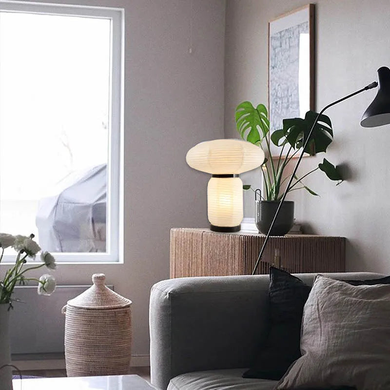 Afralia™ LED Rice Paper Table Lamp E27 Modern Art Decor Minimalist Design