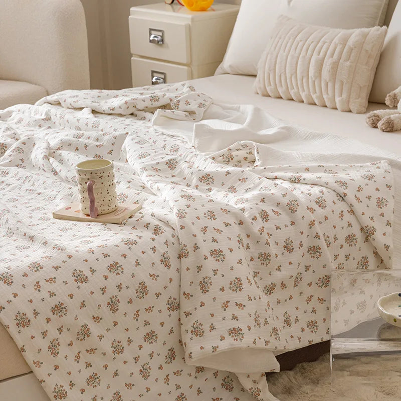 Afralia™ Soft Cotton Printed Cover Blanket: Cozy, Skin-Friendly, Summer Comforter