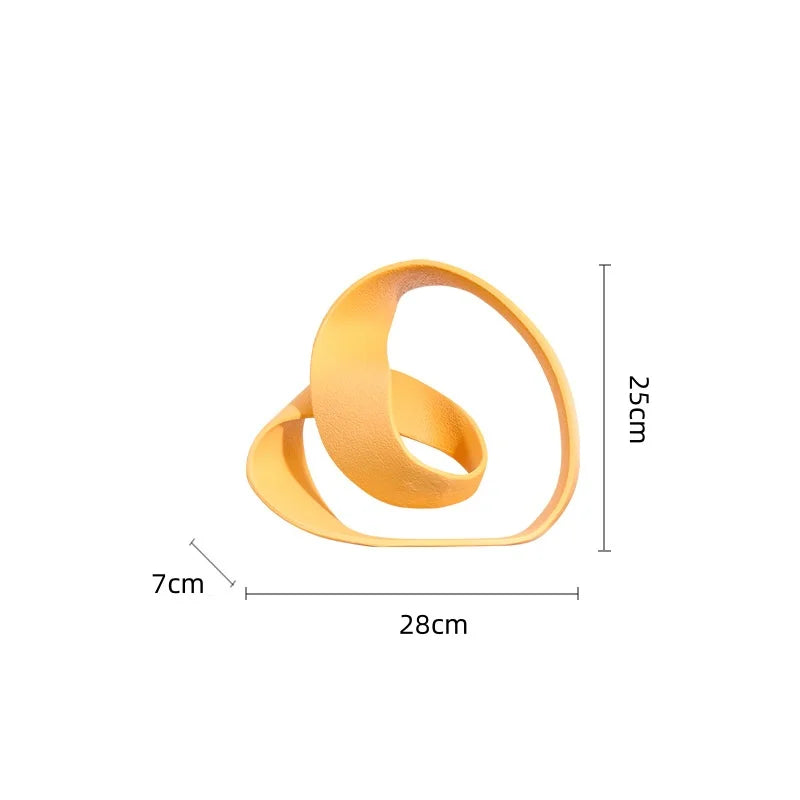 Afralia™ Resin Ribbon Geometric Figurines for Stylish Home Decor