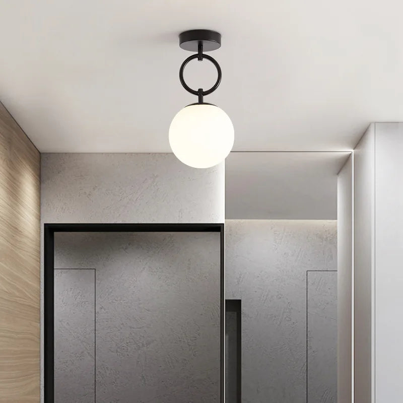 Afralia™ Glass Ceiling Lamp: Modern Nordic LED Lighting Fixture for Bedroom, Hallway, Bedside