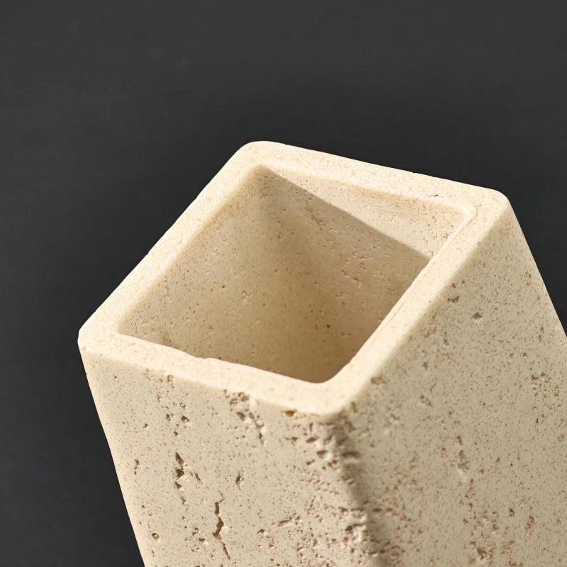 Afralia™ Yellow Cave Stone Pen Holder, Desktop Organizer & Home Decor