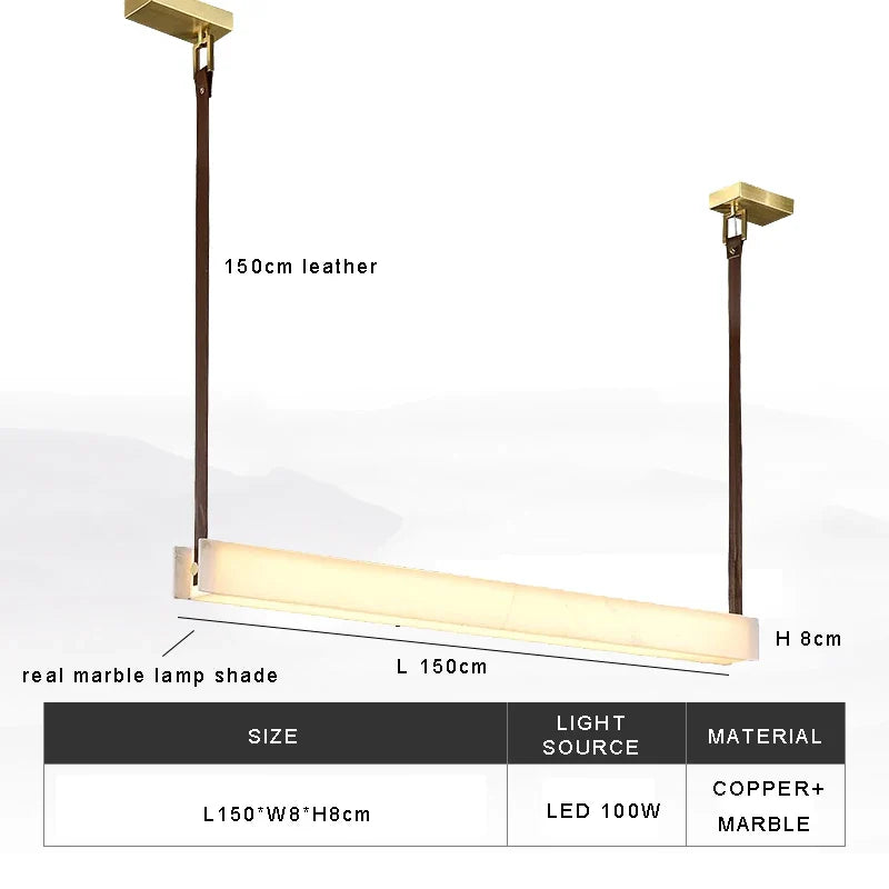 Afralia™ Marble Ceiling Pendant Light Fixture for Dining Room, Dimmable & Natural Finish