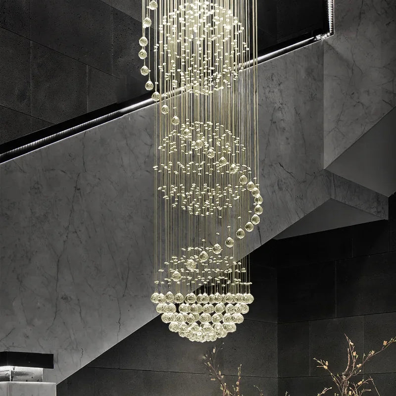 Afralia™ Crystal Spiral LED Chandelier for Living Room, Bedroom, Hotel - Modern Interior Lighting Fixture