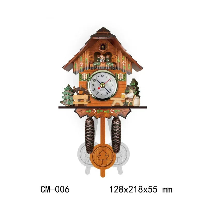 Afralia™ Wooden Cuckoo Clock: Handmade Traditional Wall Clock for Home Decor