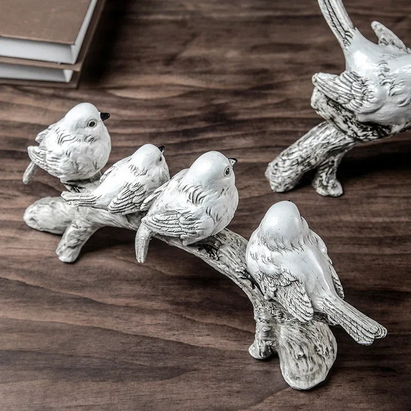 Resin Bird Ornament for Home Decor by Afralia™: Retro Living Room Figurineicon