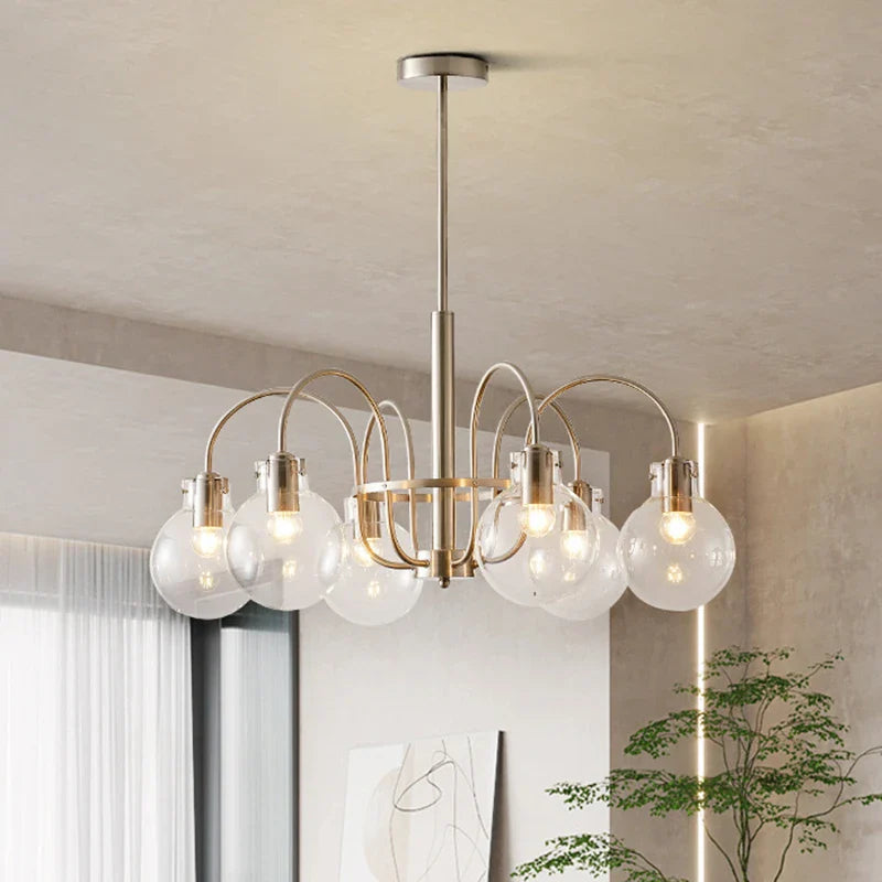 Afralia™ Glass LED Chandelier: Retro Bauhaus Design for Living Room, Bedroom, Kitchen, or Dining Table