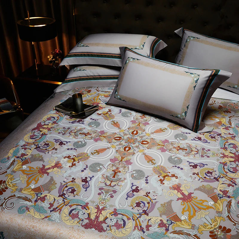 Afralia™ Luxury Vintage Bedding Set, 1000TC Egyptian Cotton, Silky Satin, Bohemia Duvet Cover