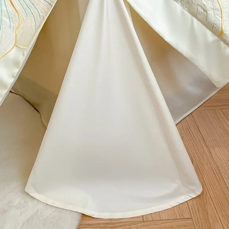 Afralia™ Embroidered Egyptian Cotton Bedding Set for King Queen RU Bed Linens