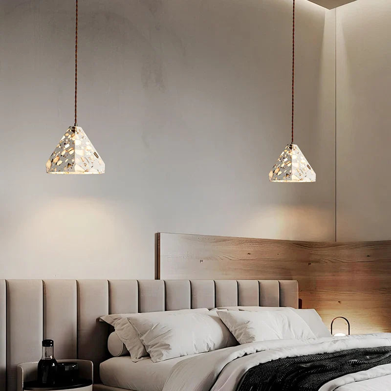 Afralia™ Terrazzo LED Pendant Lights - Modern Living Room Bedroom Lighting Solution