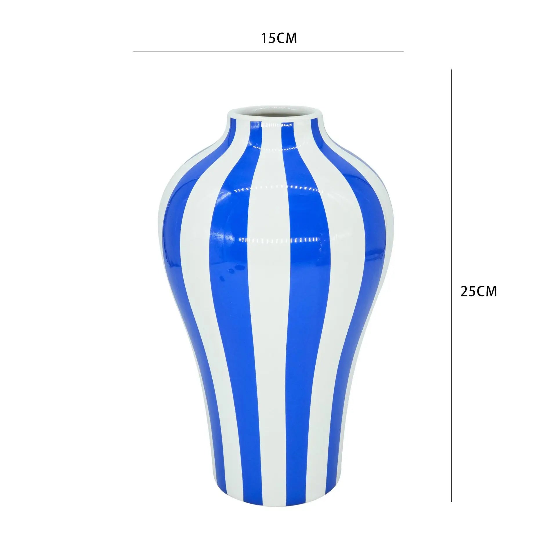 Afralia™ Blue Geometric Quilted Ceramic Vase - Polka Dots Pattern - Home Decor Craft