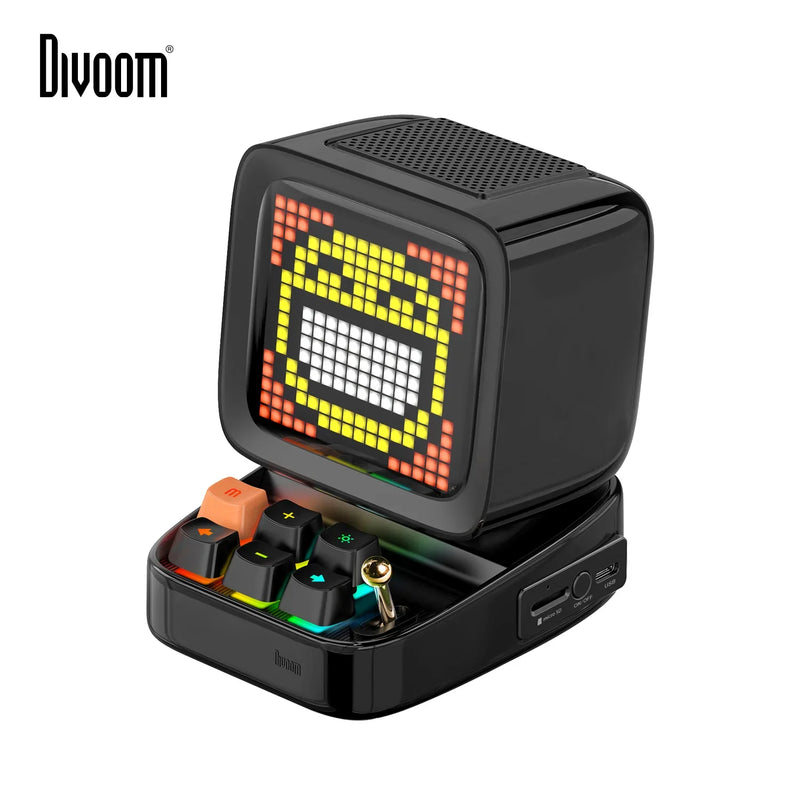 Afralia™ Ditoo Retro Pixel Art Bluetooth Speaker Alarm Clock LED Display Board