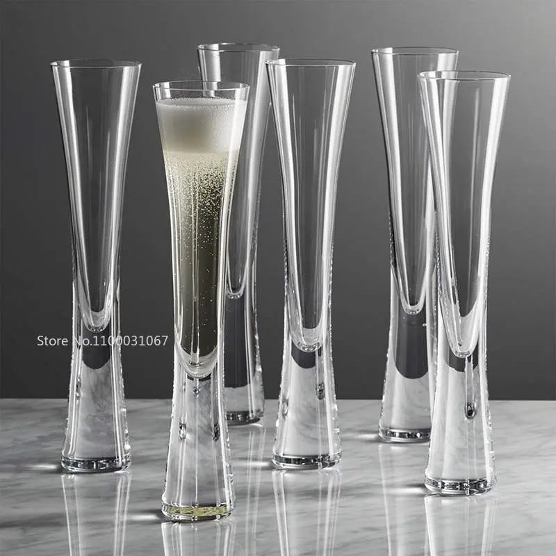 Afralia™ Glitter Flutes Clear Bubble Wine Glasses for Bar Party Wedding Cocktail