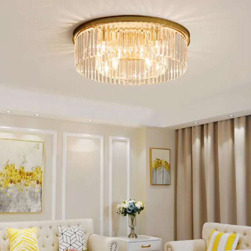 Afralia™ Crystal Flush Mount Ceiling Light for Elegant Home Decor