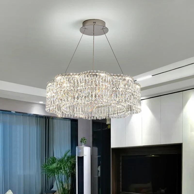 Afralia™ Crystal Luxe Chandelier for Modern Living Room, High-End Restaurant Light