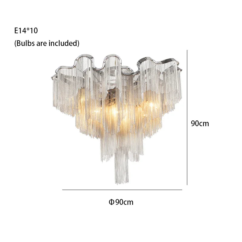 Afralia™ Luxury Tassels Ceiling Chandelier Dimmable Lights for Bedroom Decoration