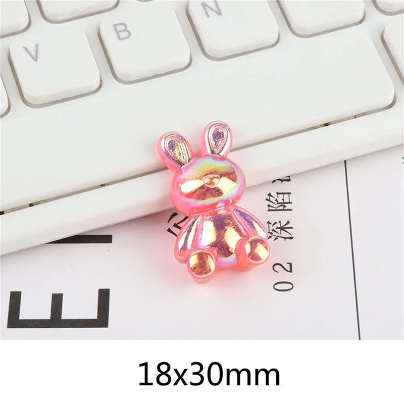 Afralia™ Kawaii Rabbit Resin Cabochon for Scrapbooking and DIY Crafts