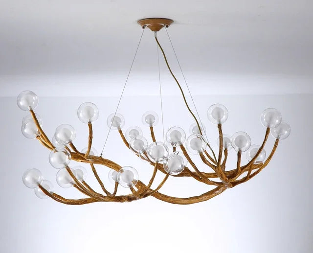 Afralia™ Retro LED Chandelier: Tree Branch Art Ceiling Pendant Lights for Living Bedroom