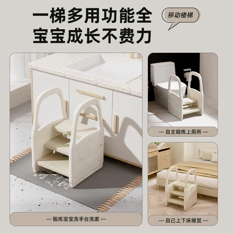 Afralia™ Folding Stairs Kitchen Ladder Metal Decorative Kids Sedie Steps Household