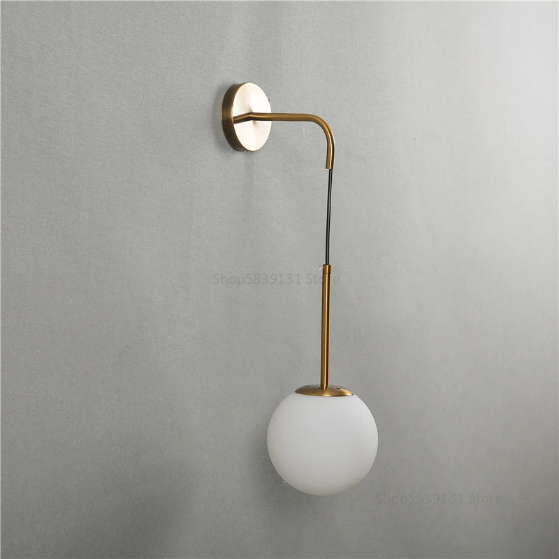 Afralia™ Glass Ball Wall Lamps for Bedroom, Staircase, Corridor - Modern Nordic Design