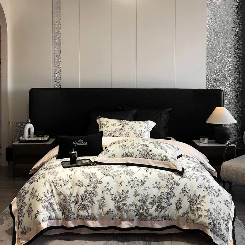 Afralia™ Luxury Vintage Egyptian Cotton Bedding Set with Digital Printing