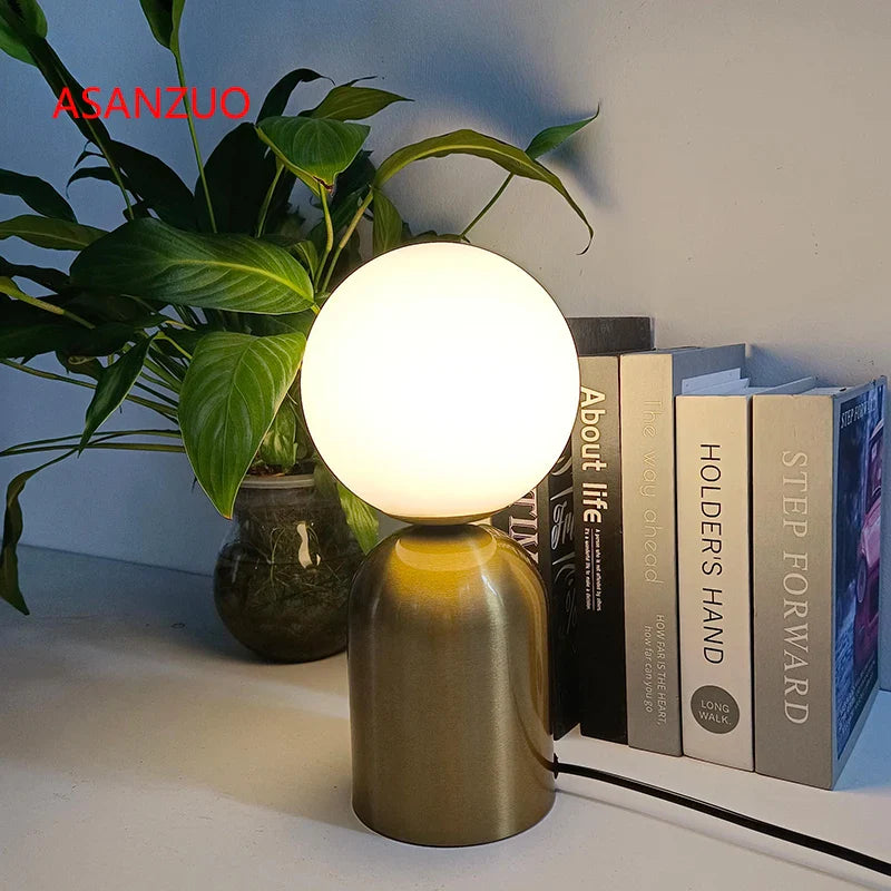 Afralia™ Nordic Glass Ball Table Lamp for Modern Living Room Decor