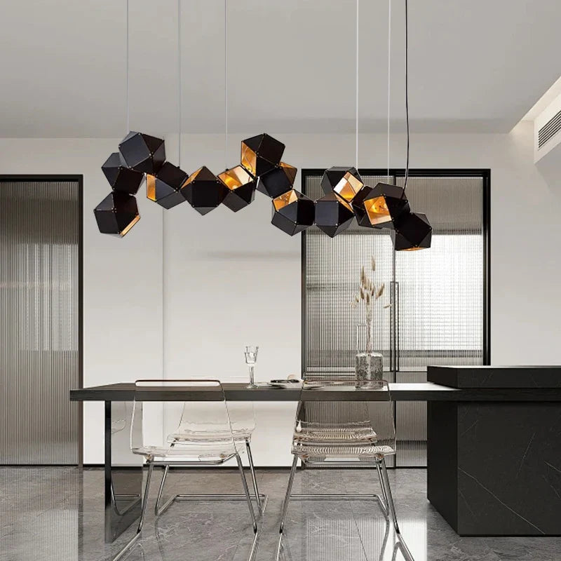 Afralia™ Stainless Steel Designer Ceiling Chandelier - Home Decor, Dining, Bar, Cafe Lighting