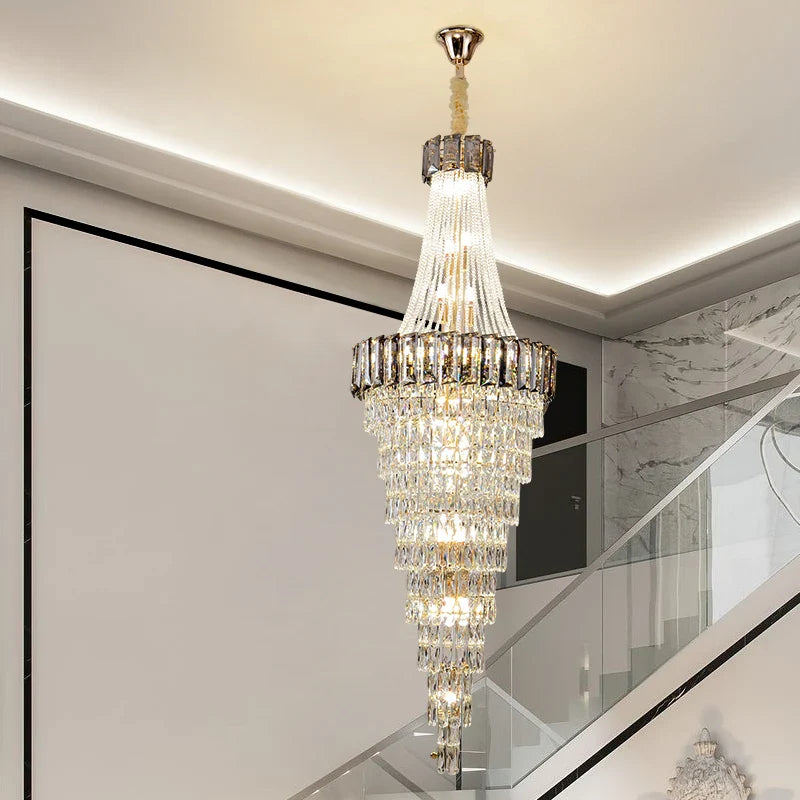 Afralia™ Crystal Chandelier: High-End Duplex & Spiral Staircase Light for Luxury Living Spaces