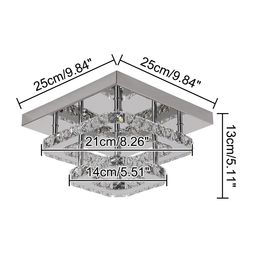 Afralia™ Crystal LED Flush Mount Ceiling Light for Kitchen Hallway - Modern Chandelier Fixture