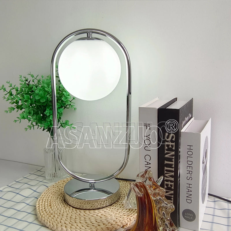 Afralia™ Glass Ball LED Desk Lamp Nordic Design for Bedroom Living Room Reading