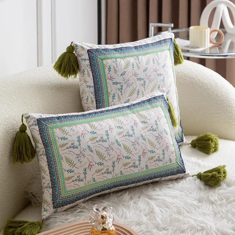 Afralia™ Ethnic Style Tassel Throw Pillow Cover Set