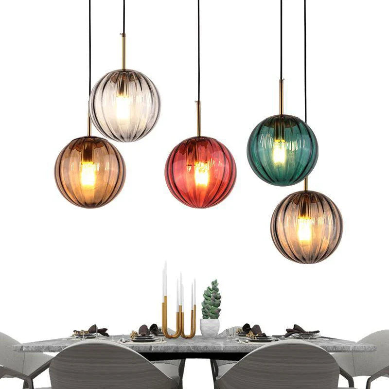 Afralia™ Nordic Glass Pendant Lamp | Globe Hanging Light Fixture for Home & Living Room