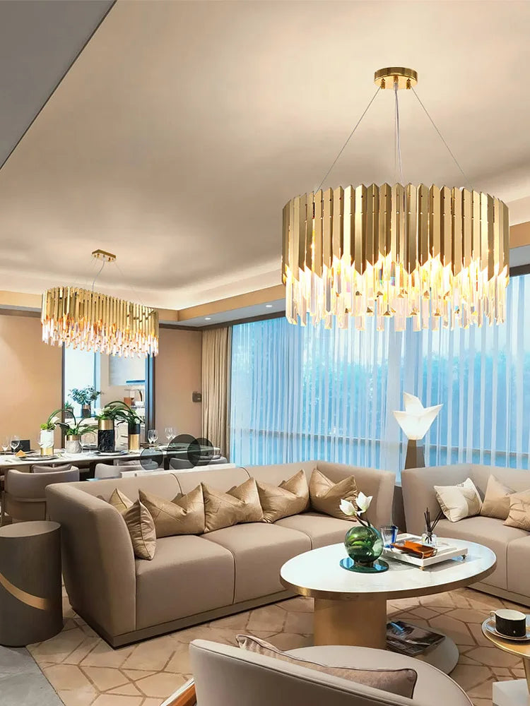 Afralia™ Nordic Modern Crystal Ceiling Chandelier LED Lights for Luxury Home Decor