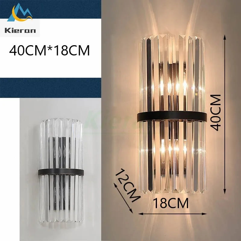 Afralia™ Crystal LED Wall Lights: Modern 40CM Bedroom Living Room Lamp