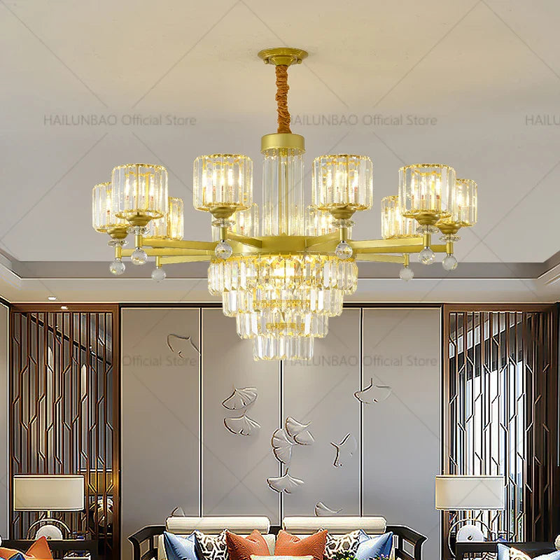 Afralia™ Crystal Chandelier: Elegant Light Luxury Villa Bedroom Living Room Lamp