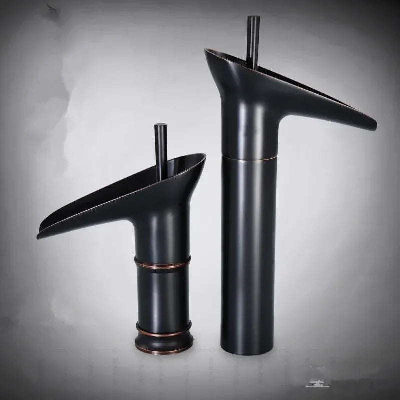 Afralia™ Wine Glass Waterfall Basin Faucet - Antique Brass Single Lever Bathroom Mixer