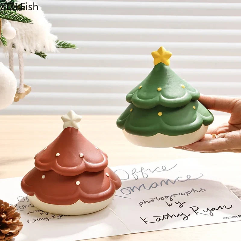 Afralia™ Christmas Tree Ceramic Ashtray - Creative Desktop Weed Tray Gift