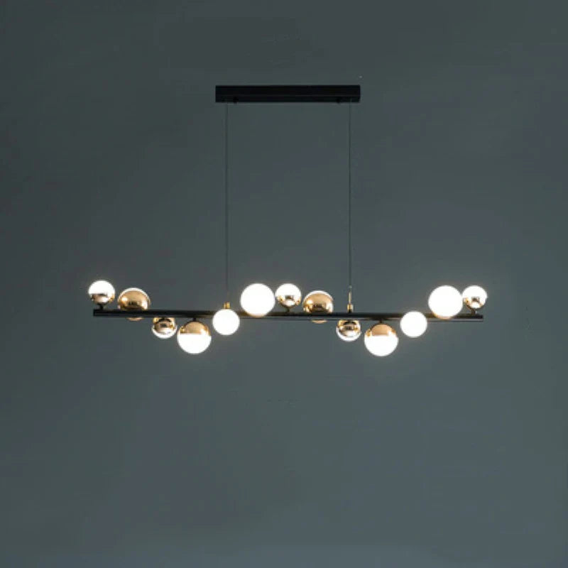 Afralia™ Gold Balls LED Chandelier: Art Deco Round Lighting with Acrylic Balls for Home Décor