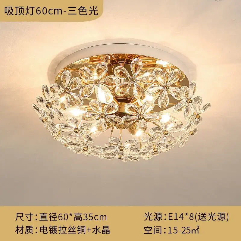 Afralia™ Luxury Flower Chandeliers: French Retro Crystal Lighting for Living Room & Bedroom