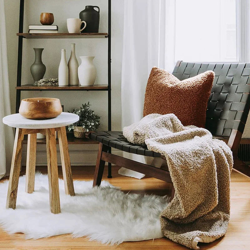 Afralia™ Boucle Teddy Throw Pillow Case Set of 2