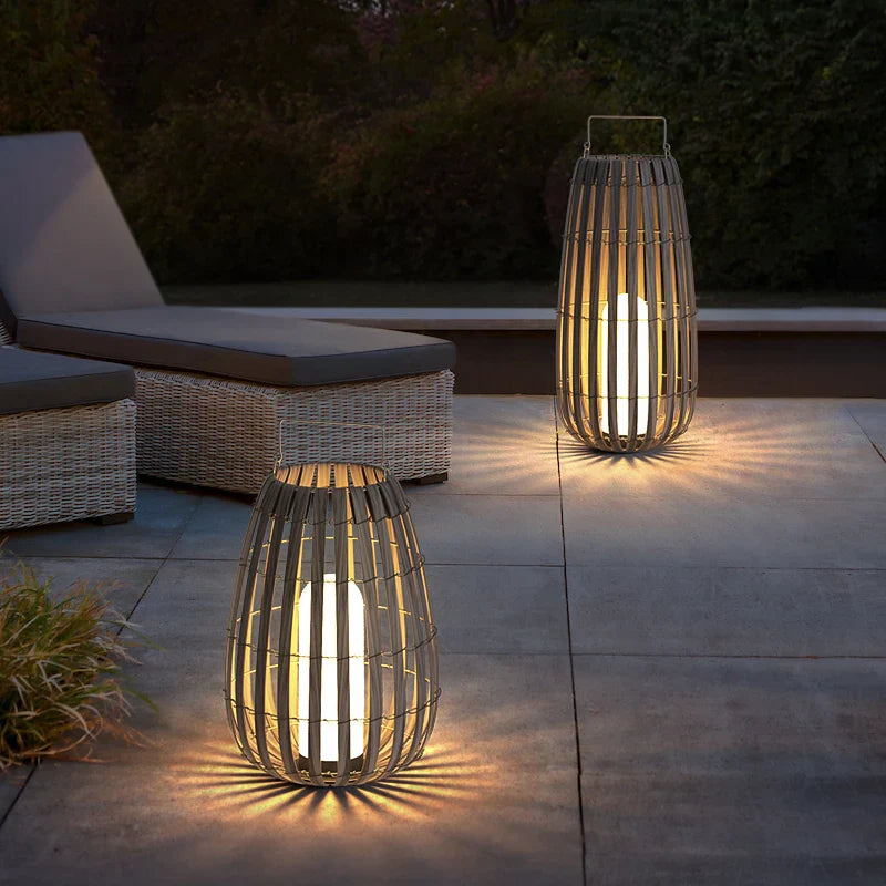 Afralia™ Rattan Solar Garden Light for Villa Courtyard Landscape